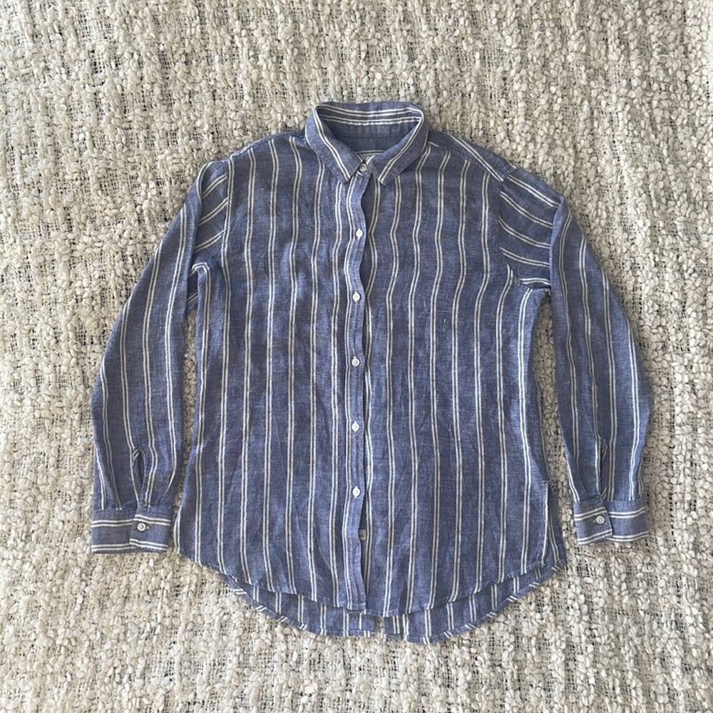 RAILS- relaxed button down stripped shirt
